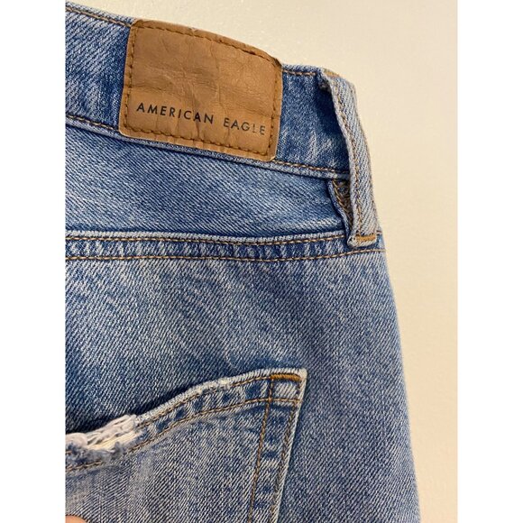 American Eagle 90s Bootcut Jeans Light Wash Distressed Knees Womens Size 10 - Picture 16 of 16